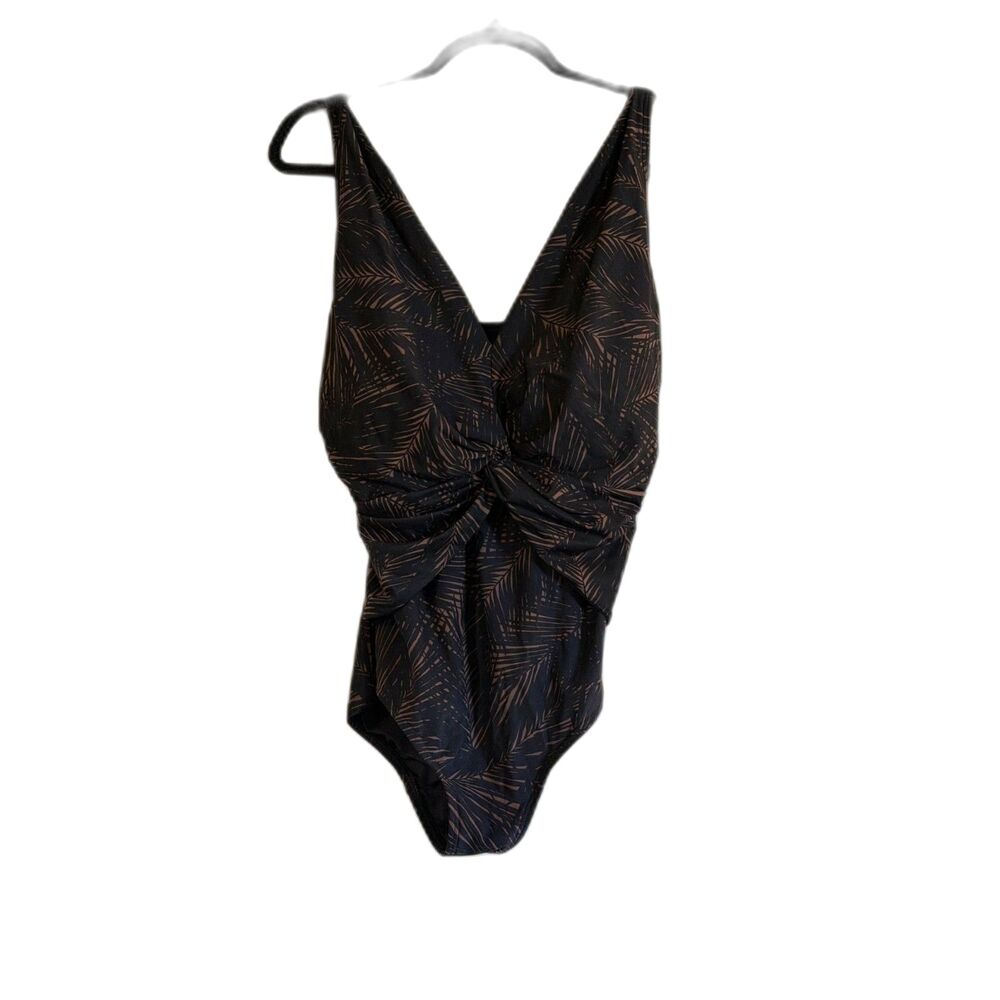 NWOT Michael Kors Swimsuit Black & Gold Padded Sz 18